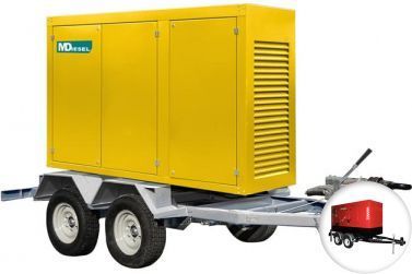 Дизельный генератор Mitsudiesel ЭД-30С-Т400-1РПМ29 в капоте на шасси