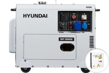 Дизельный генератор Hyundai DHY 8000SE в кожухе с АВР