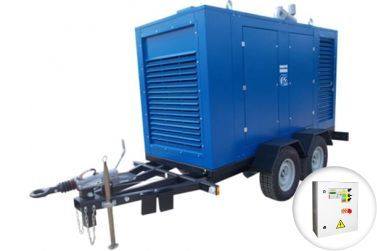 Дизельный генератор ССМ ЭД-320С-Т400-РПМ2 в капоте на прицепе с АВР