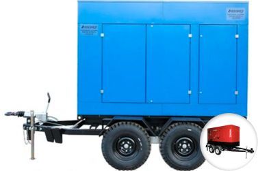 Дизельный генератор ТСС ЭД-100С-Т400-1РКМ26 в кожухе на шасси