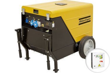 Бензиновый генератор Atlas Copco QEP S12 на шасси в кожухе с АВР