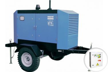 Дизельный генератор ССМ ЭД-60-Т400-РПМ1 в капоте на прицепе с АВР