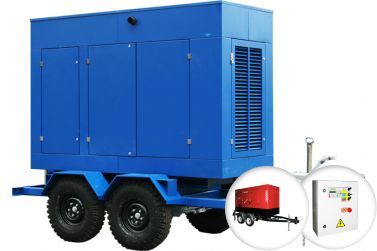 Дизельный генератор ТСС ЭД-80С-Т400-2РПМ7 в капоте на шасси с АВР