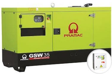 Дизельный генератор Pramac GSW35I в кожухе с АВР
