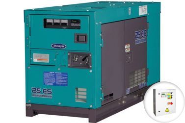 Дизельный генератор Denyo DCA-25ESI в кожухе с АВР