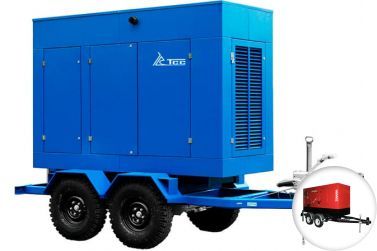 Дизельный генератор ТСС ЭД-80С-Т400-1РПМ7 в капоте на шасси