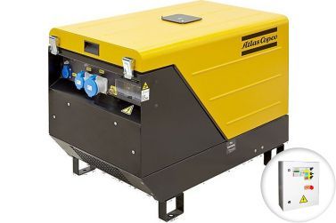 Бензиновый генератор Atlas Copco QEP S12 в кожухе с АВР